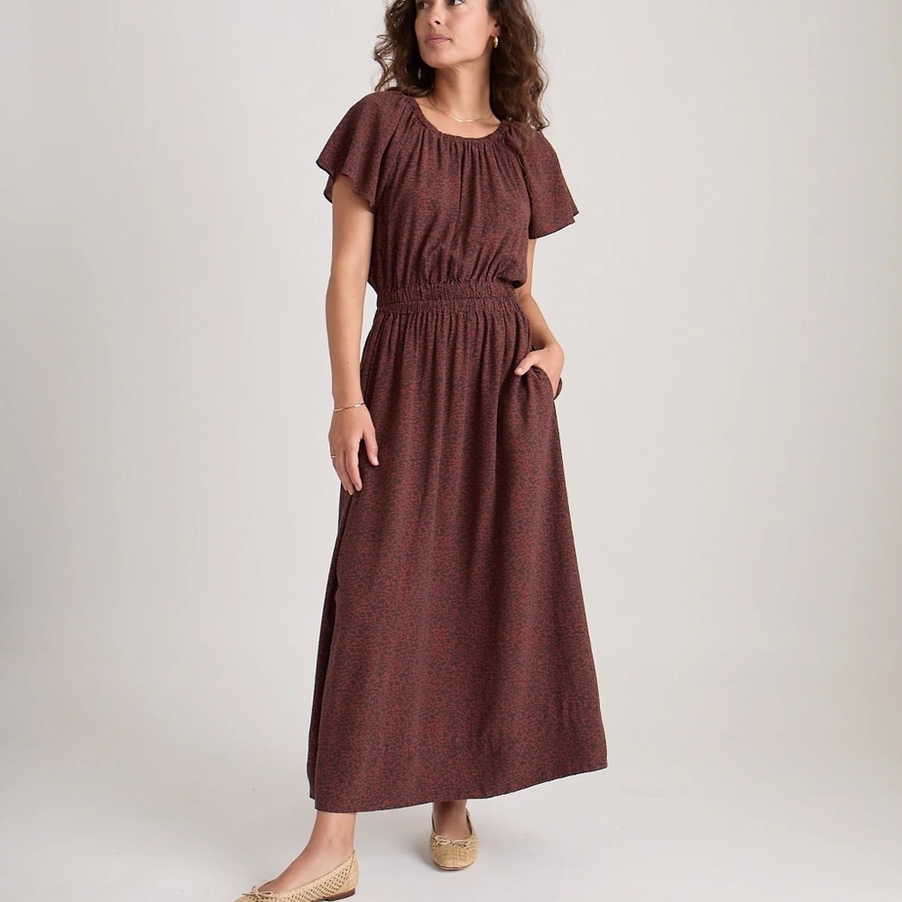 NWT Marine Layer Cheetah Print Cutout Back Charlotte Maxi Dress Size Medium